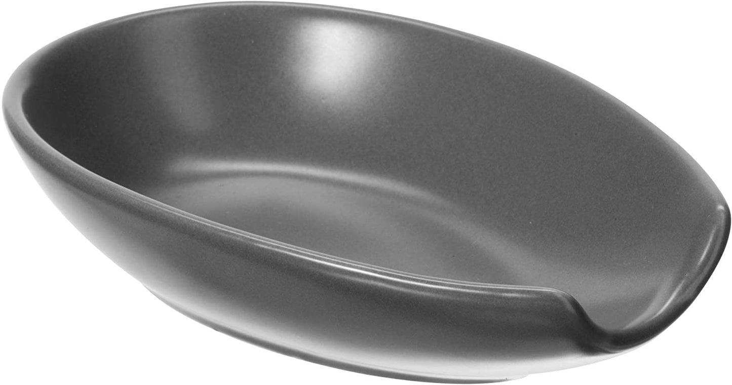 grey ceramic spoon rest.