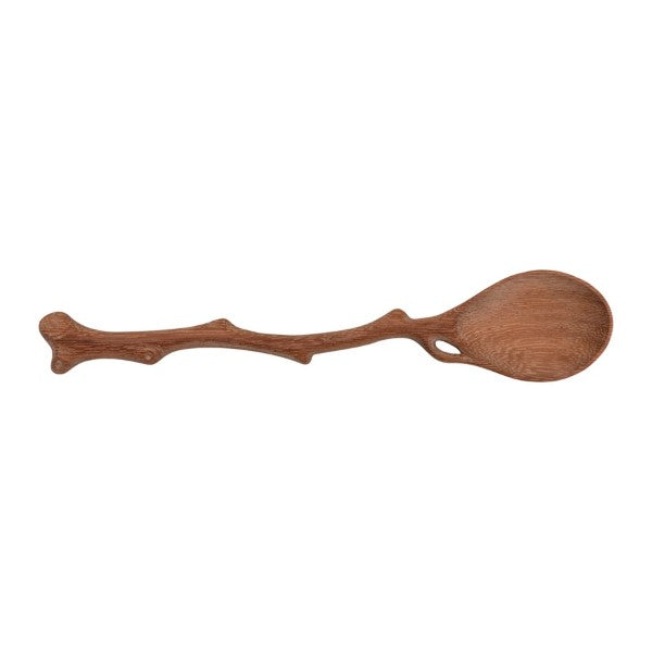 twig handle doussie wood utensil on a white background