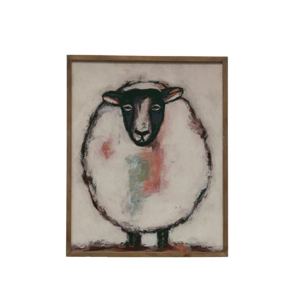 sheep wall art on a white background