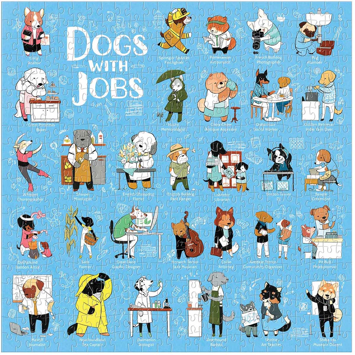 completed dogs with jobs puzzle