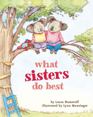front cover of book with illustration of koala sister sitting in a tree, title, authors name, and illustrators name
