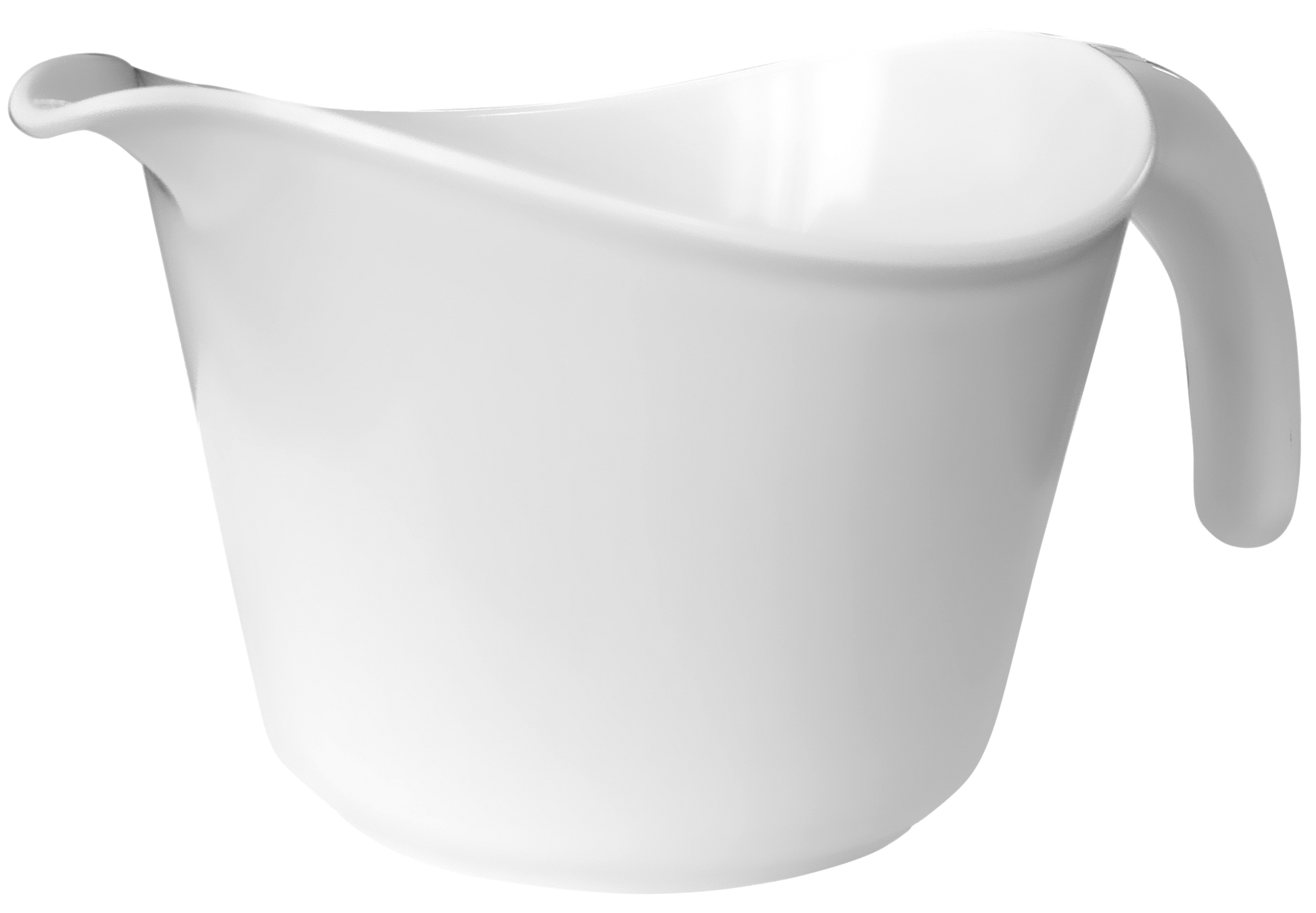 white batter bowl on white background.