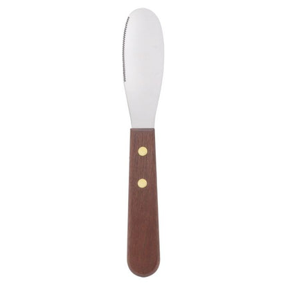 the wooden handle kitchen spreader on a white background