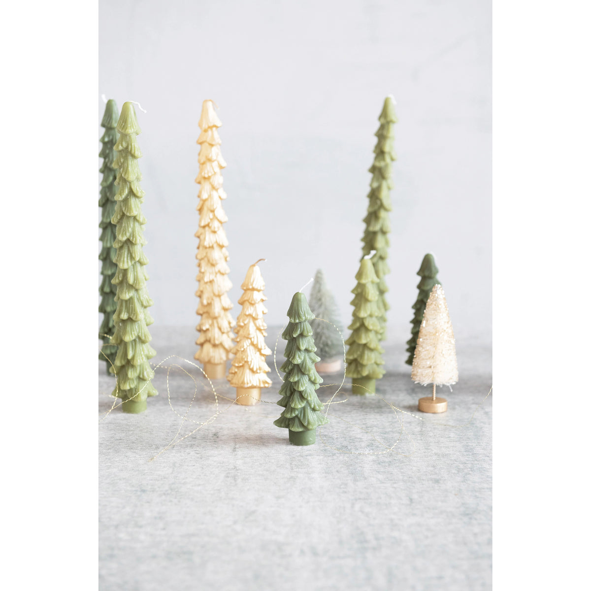 assorted tree shaped candles.