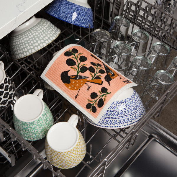 swedish dishcloth in dishwasher.