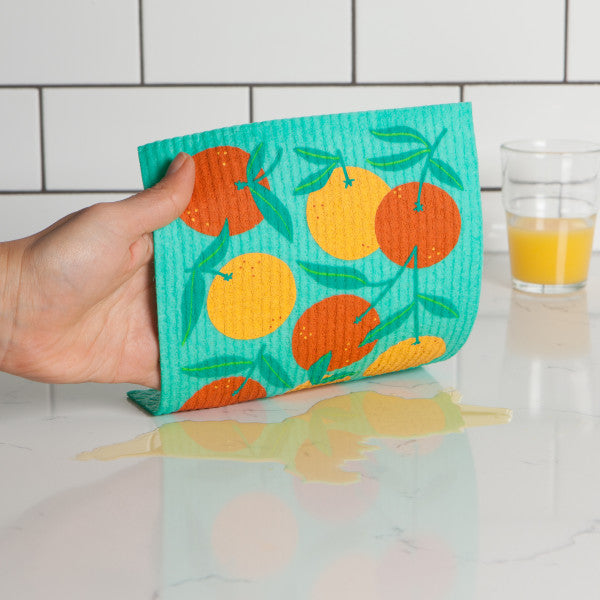 Ultra-Absorbent Reusable Swedish Dish Cloths - 10 Pk Orange
