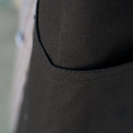 close-up of apron pocket.
